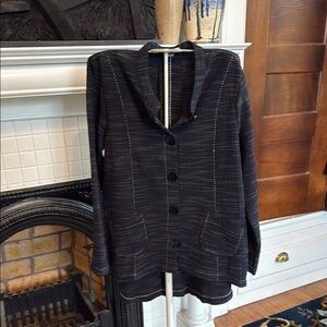 Lemon Grass Black Textured Shirt Jacket - worn maybe twice‎